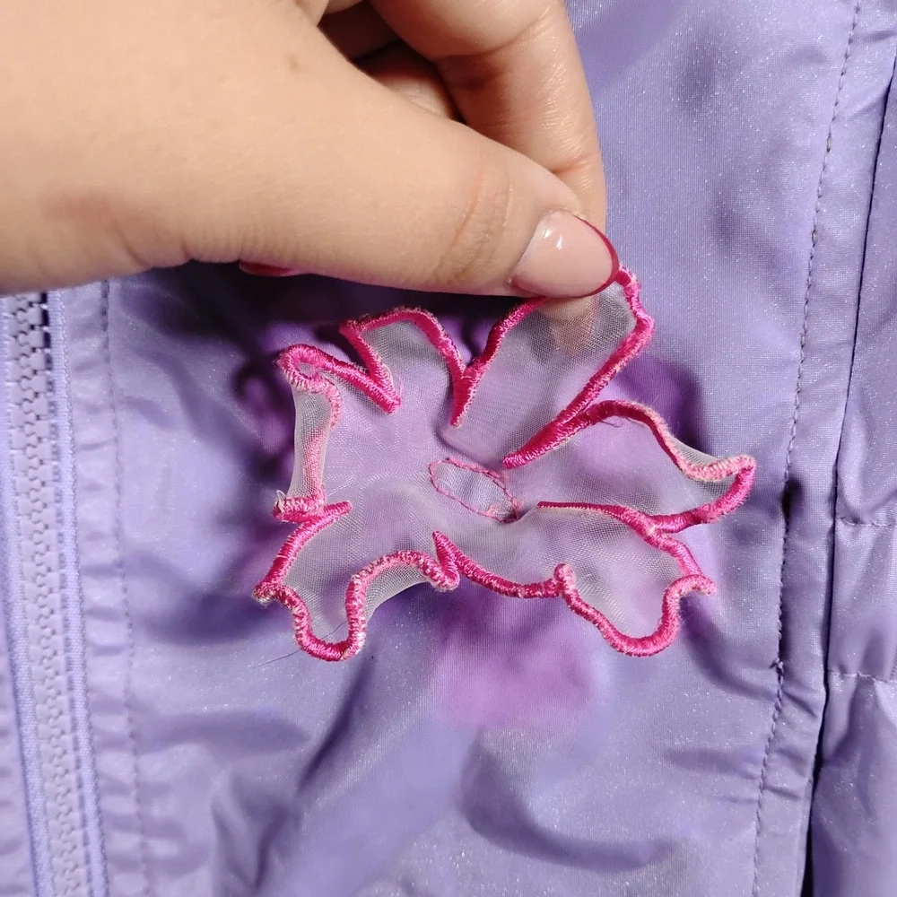 Vintage Nick Jr Dora the Explorer Girls Purple Hooded Windbreaker Jacket Size 5T